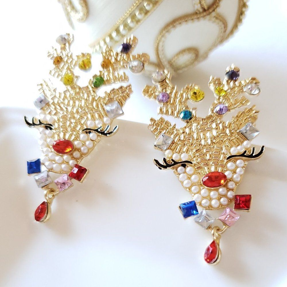 New! Baublebar Reindeer Earrings 